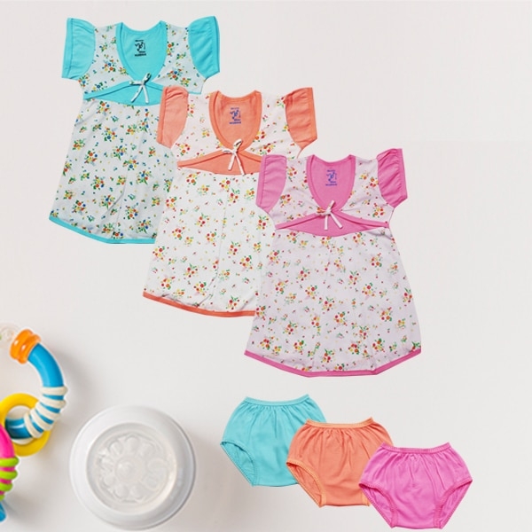 Jo kids wear Baby Girl Cotton Dress Set (Frock and Panties)_1001
