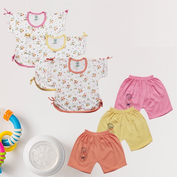 Jo kids wear Baby Girl Cotton Dress Set (Top and Shorts)_1023
