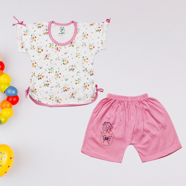 Jo kids wear Baby Girl Cotton Dress Set (Top and Shorts)_5125
