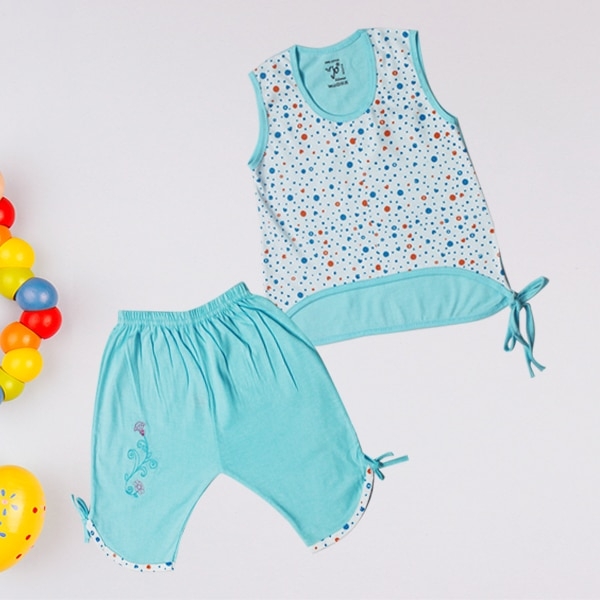 Jo kids wear Baby Girl Cotton Dress Set (Sleeveless Top and Capri Pant)_5135